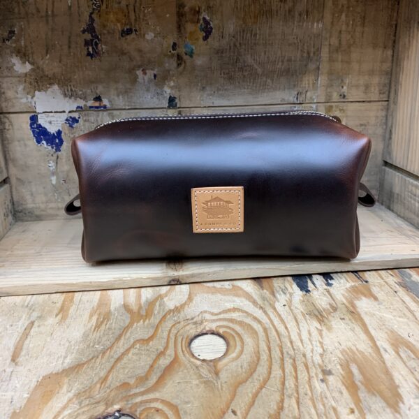 Leather Travel Shave Bag - Image 6