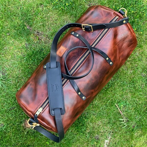 Leather Round Duffle Bag