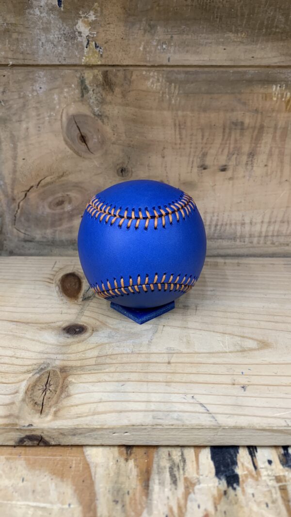 Handcrafted Leather Baseball - Blue / Orange