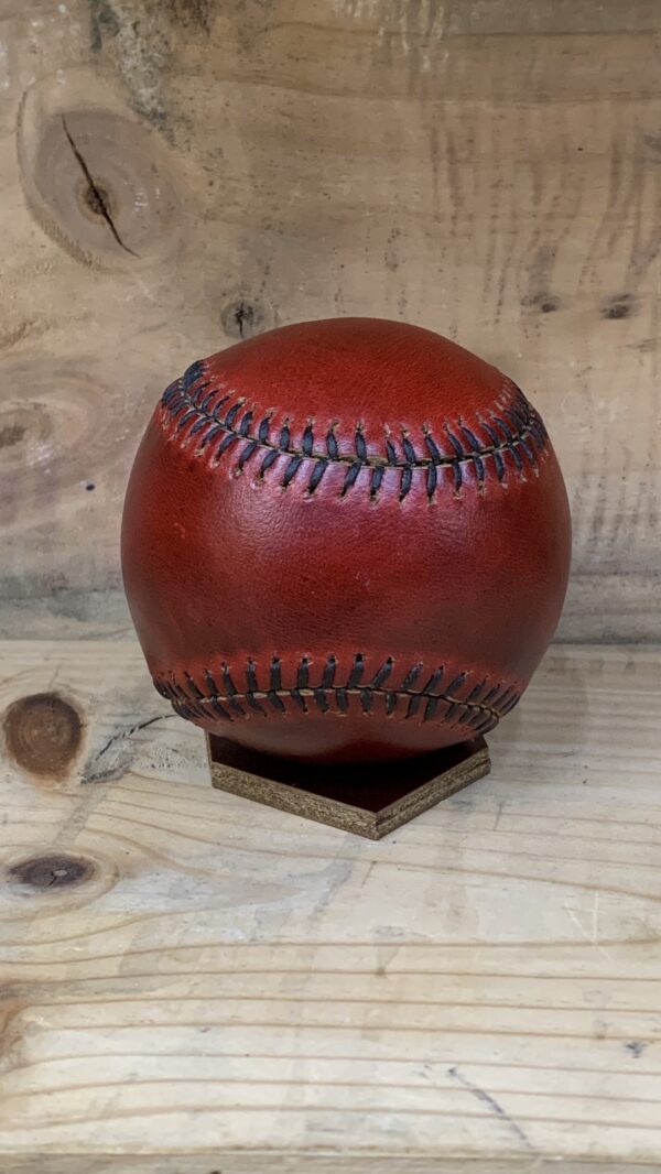 Handcrafted Leather Baseball - Ruby